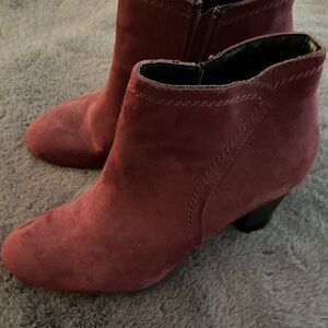 Pesaro Maroon Suede Ankle Booties